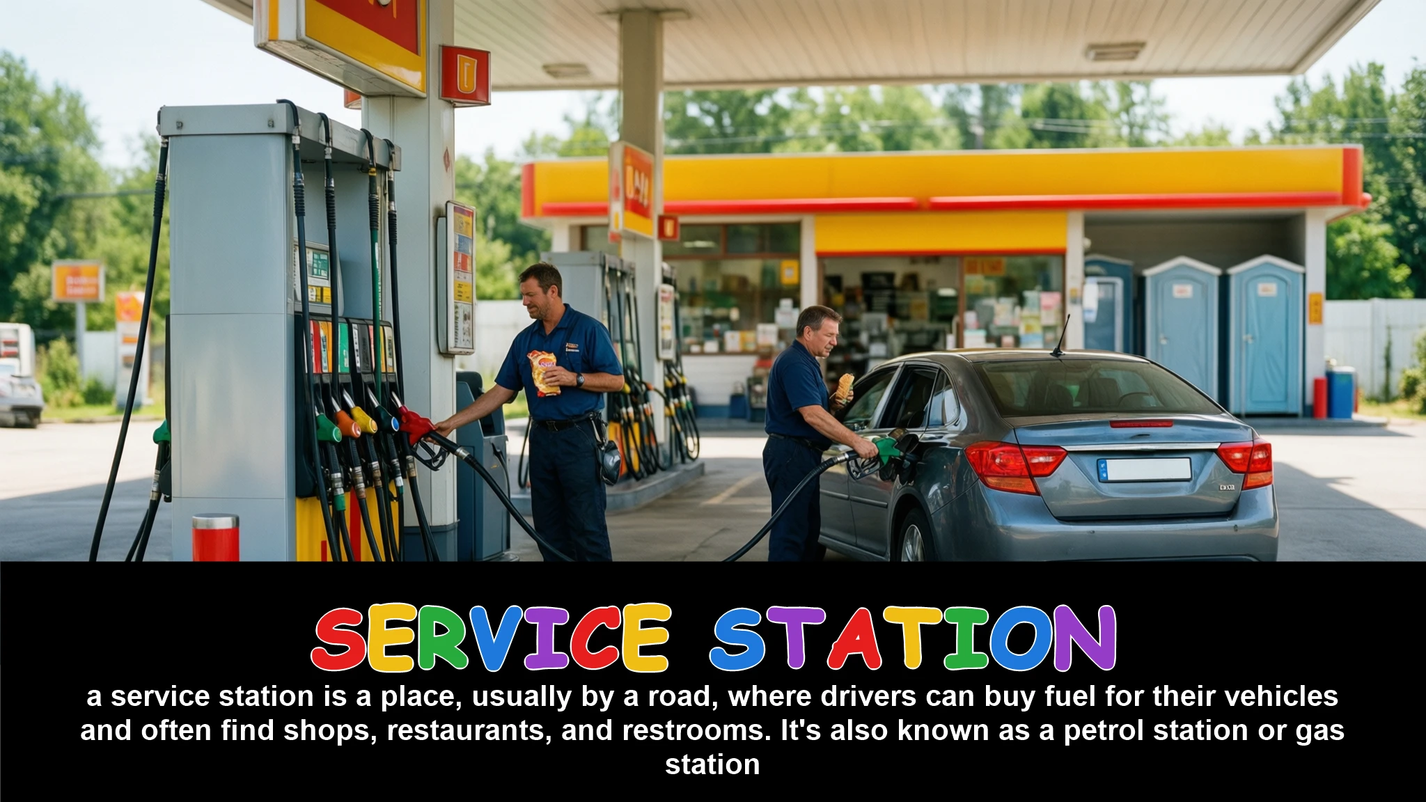 English Illustration for service station